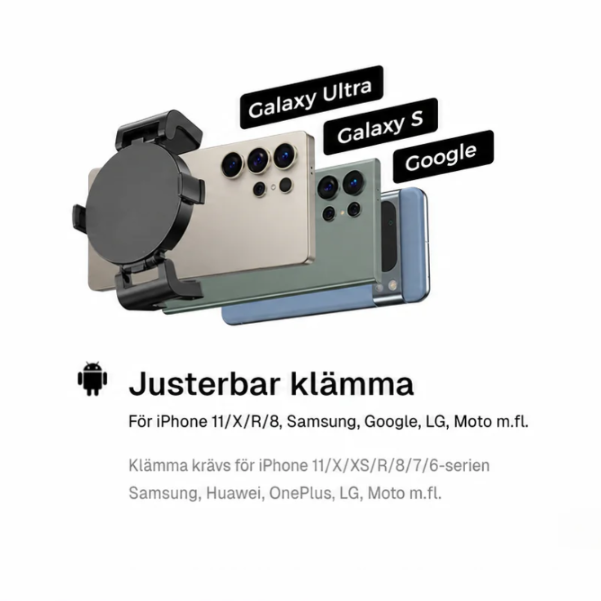 Snapio ™ - 4-i-1 ministativ med laddbar fjärrkontroll